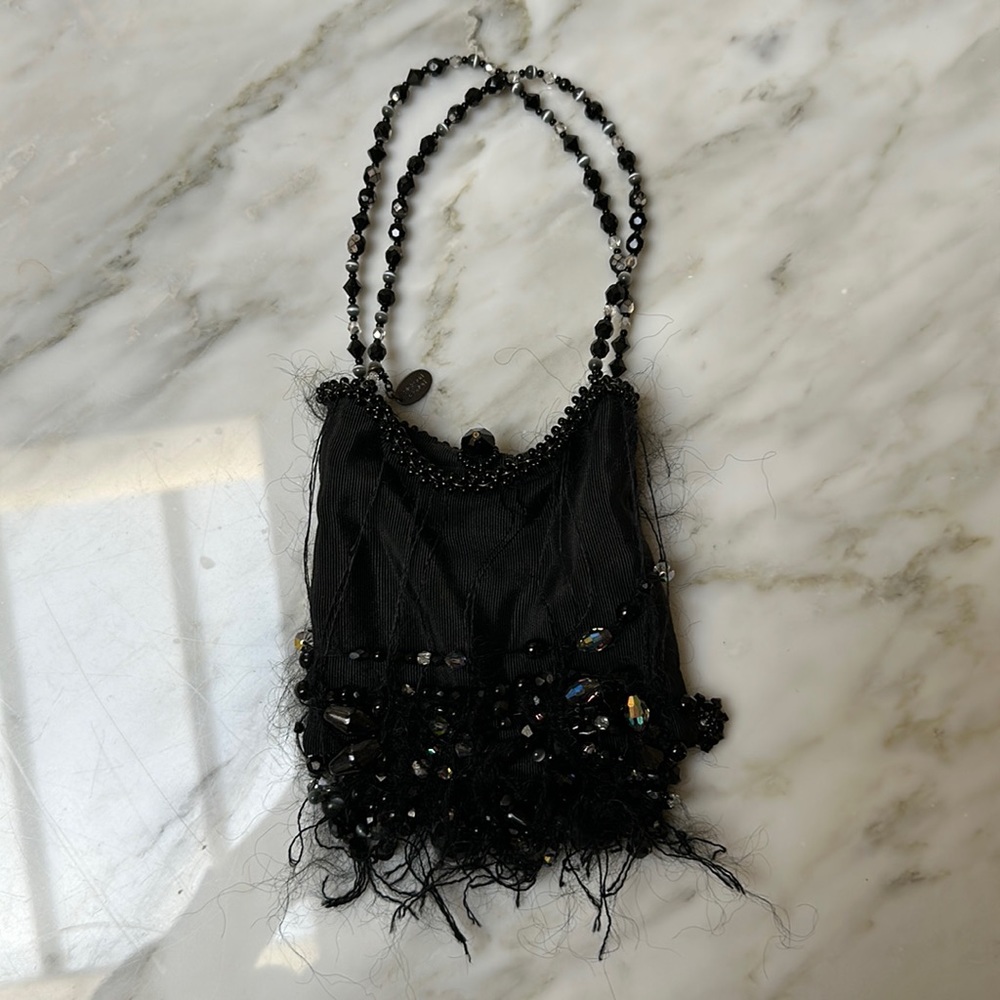 Erickson Beamon Evening Bag, Dainty Beaded Deco style with Jet Bead straps.